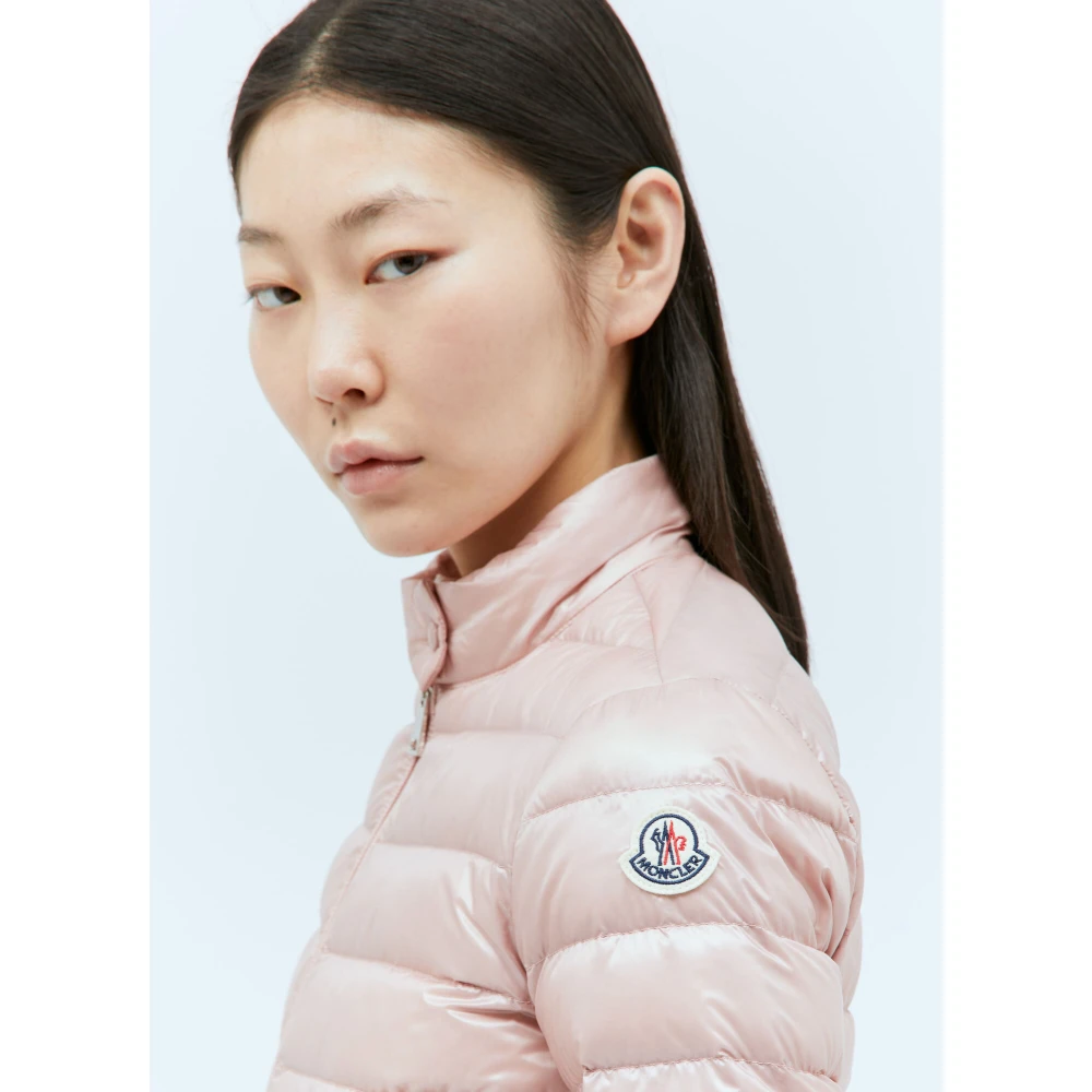 Moncler Gewatteerd Donsjack met Opstaande Kraag Pink Dames