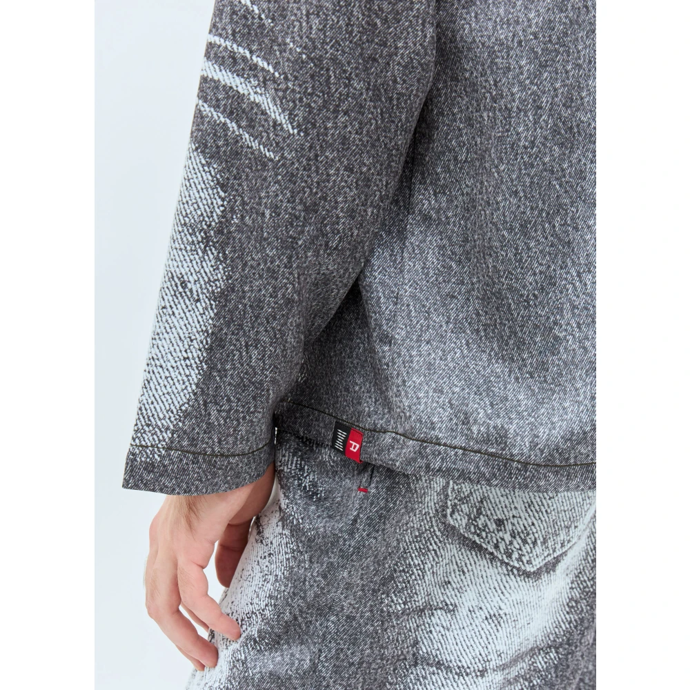 Diesel Grafische Print Satijnen Slaap Top Gray Heren