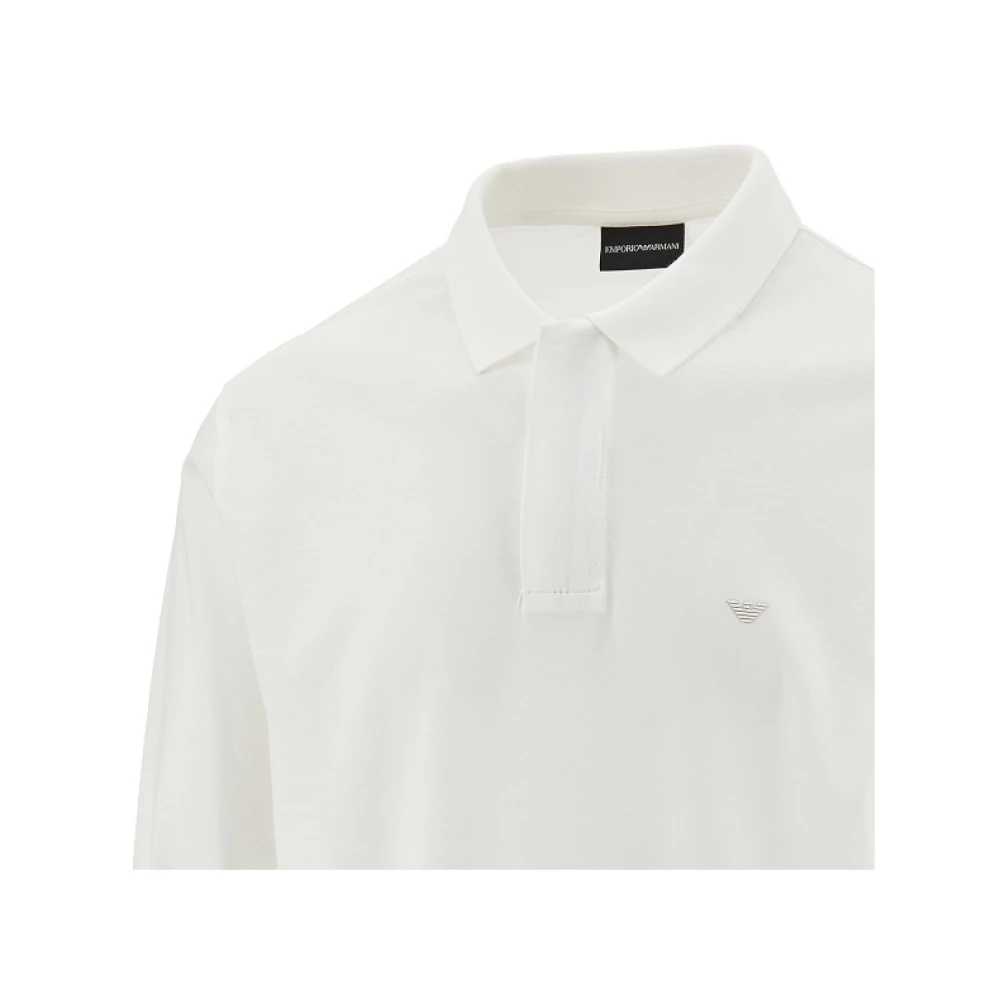 Emporio Armani Regular Fit Polo met stof White Heren