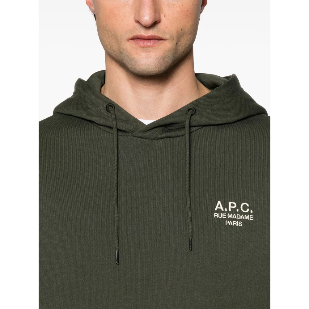 A.p.c. Katoenen hoodie in verschillende kleuren Green Heren