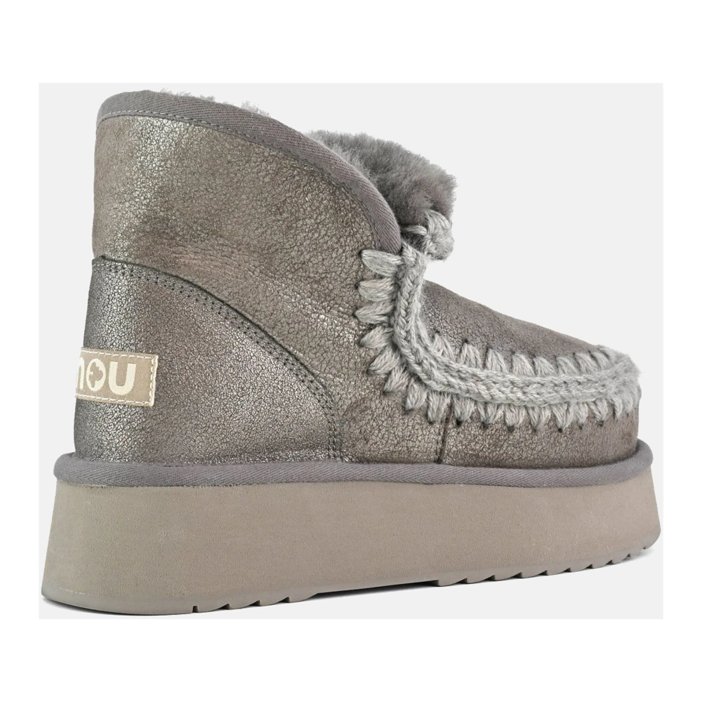 Mou Metallic Mini Eskimo Platform Boot Gray Dames