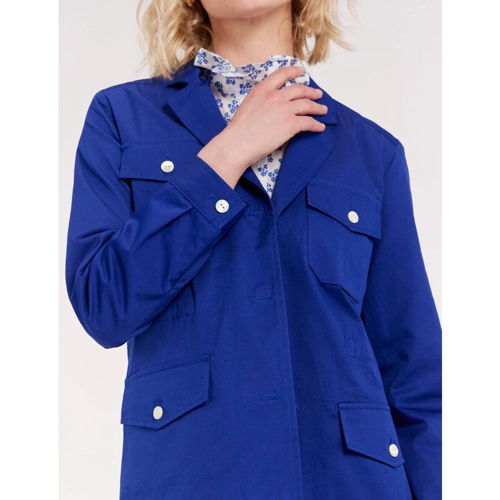 Ines De La Fressange Paris Blauwe Safari Jas Blue Dames