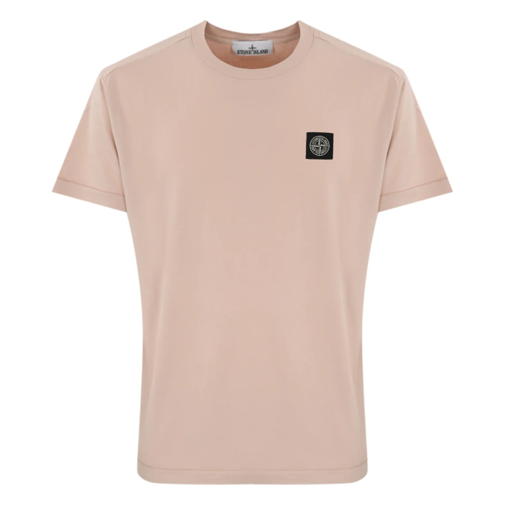 Stone Island Roze Katoenen T-shirt met Logopatch Pink Heren