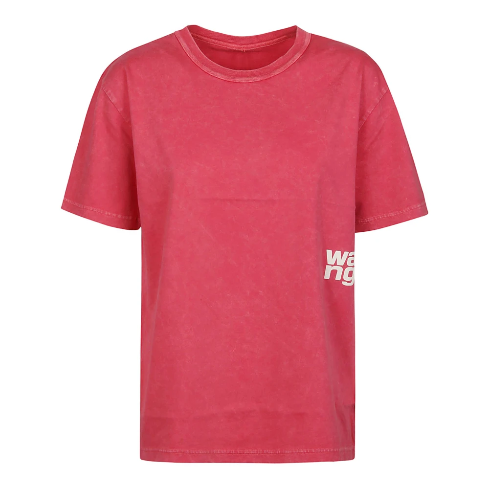 T by Alexander Wang Cherry Puff Logo Essential T-Shirt Pink Dames