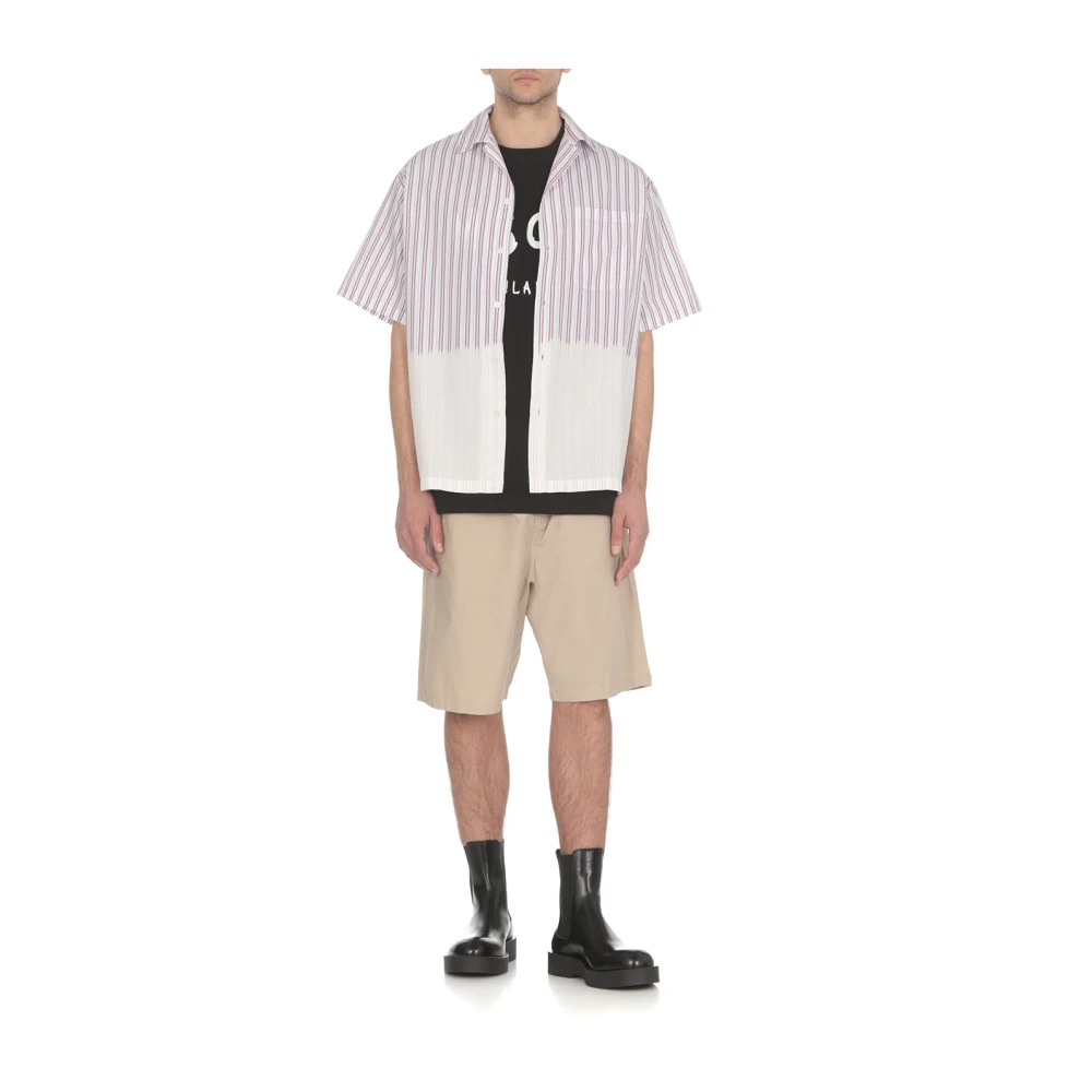 Msgm Zwart Katoenen T-shirt met Logo Black Heren
