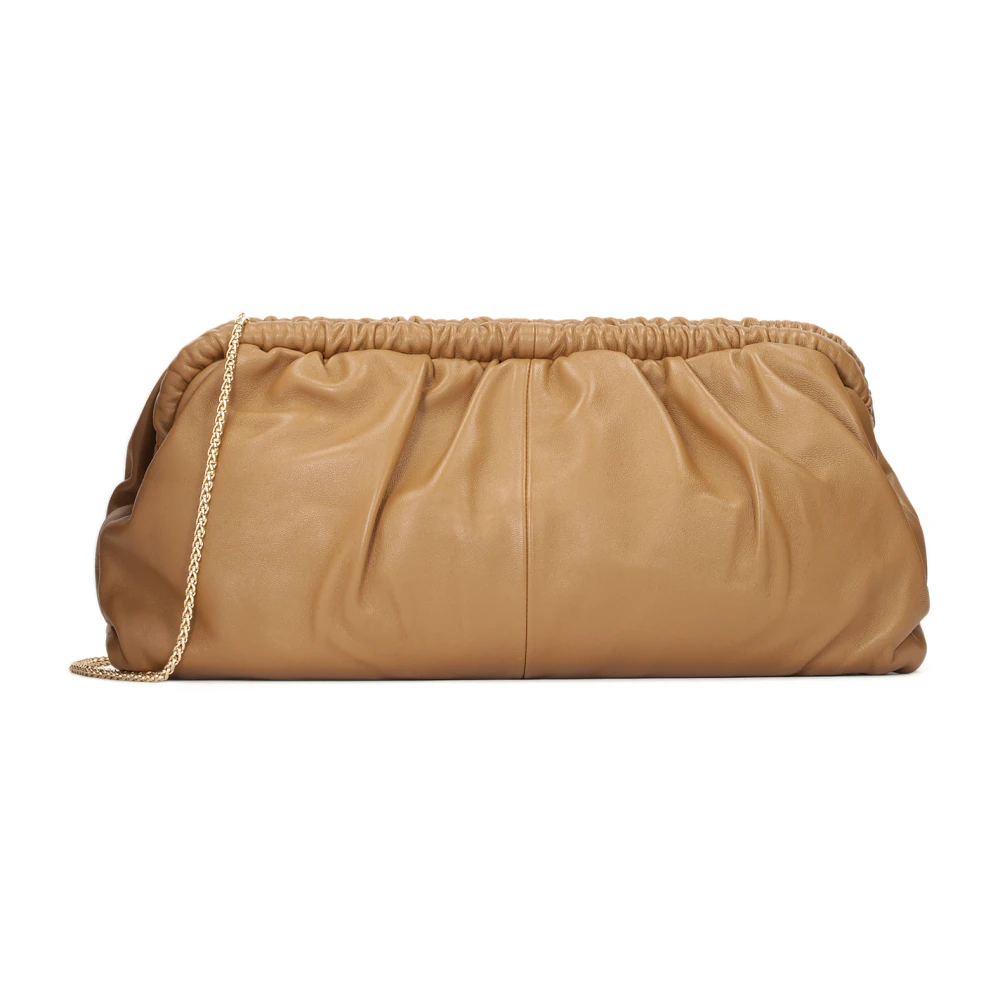 Kazar Leren handtas met metalen frame Brown Dames