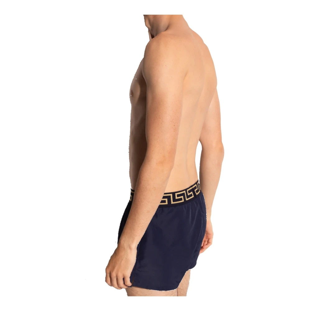 Versace Grieks Patroon Zwembroek Blue Heren