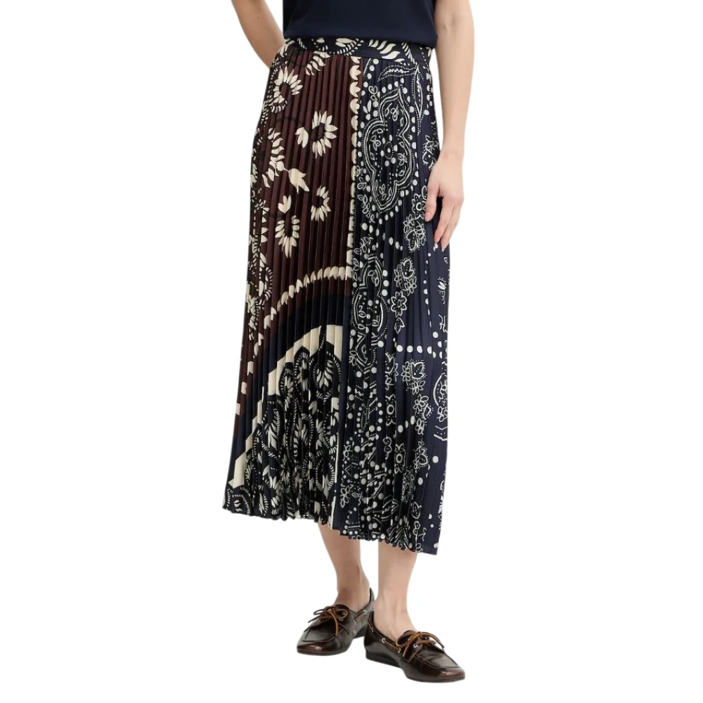 Weekend Max Mara Women's Brown Pleated Midi Skirt - Midi Skirts - L - Skirts
