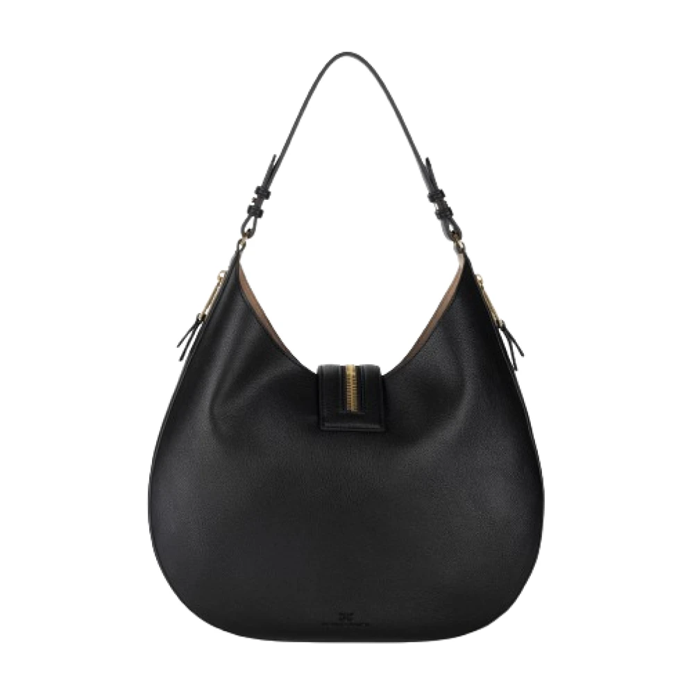 Elisabetta Franchi Zwarte Synthetisch Leren Grote Hobo Tas Black Dames