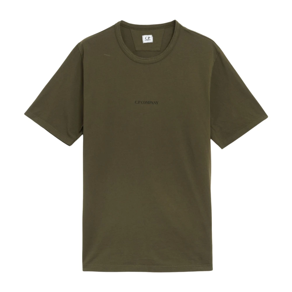 C.p. Company Men's Green T-Shirts, Xl, Logo Crewneck T-Shirt