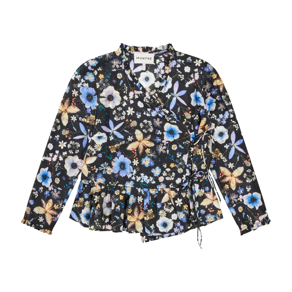 Munthe Bloemen wikkelblouse met peplum zoom Multicolor Dames