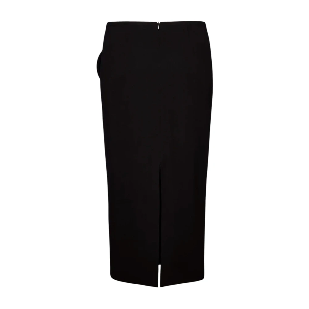 Magda Butrym Elegante Zwarte Midi Rok met Gedrapeerd Detail Black Dames