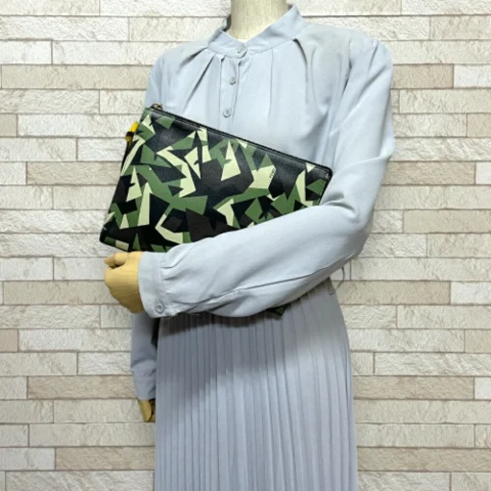 Fendi Vintage Pre-owned Leather fendi-bags Green Heren