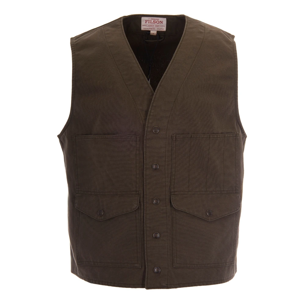 Filson Men's Green Waistcoats, M, Pockets Buttoned Vest