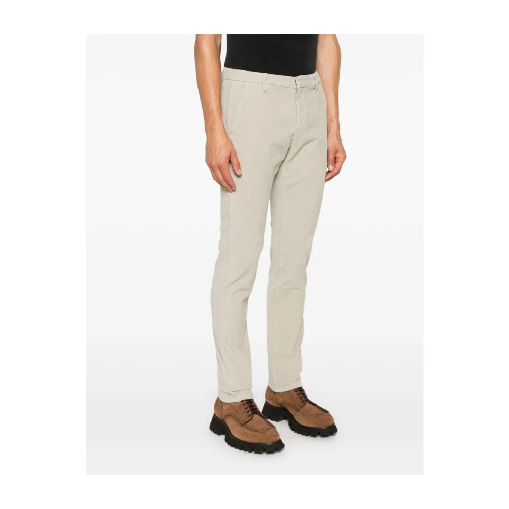 Dondup Corduroy Broek Beige Straight Leg Beige Heren