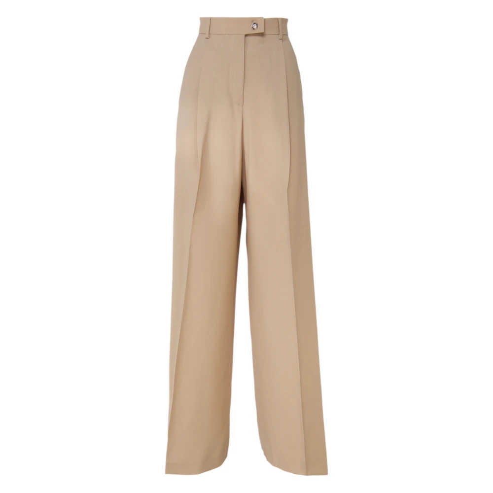 SPORTMAX Beige Wollen Broek Regular Fit Beige Dames