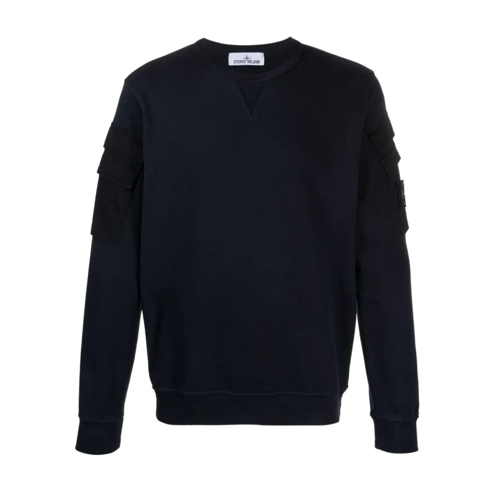 Stone island black hot sale crew neck sweatshirt