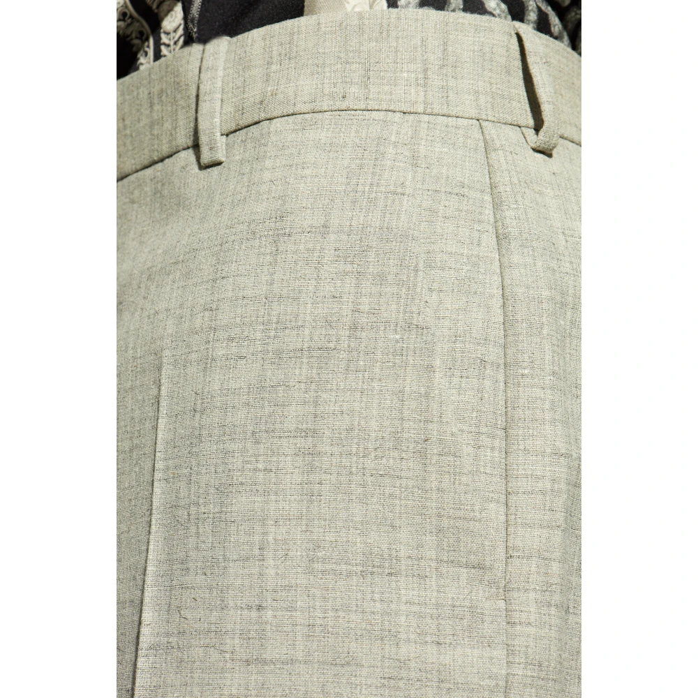 Versace Wollen broek met vouw Gray Heren
