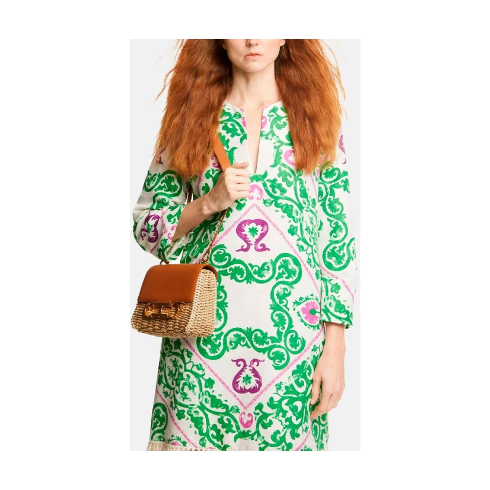 Carolina Herrera Bloementuin Print Zijden Jurk Multicolor Dames