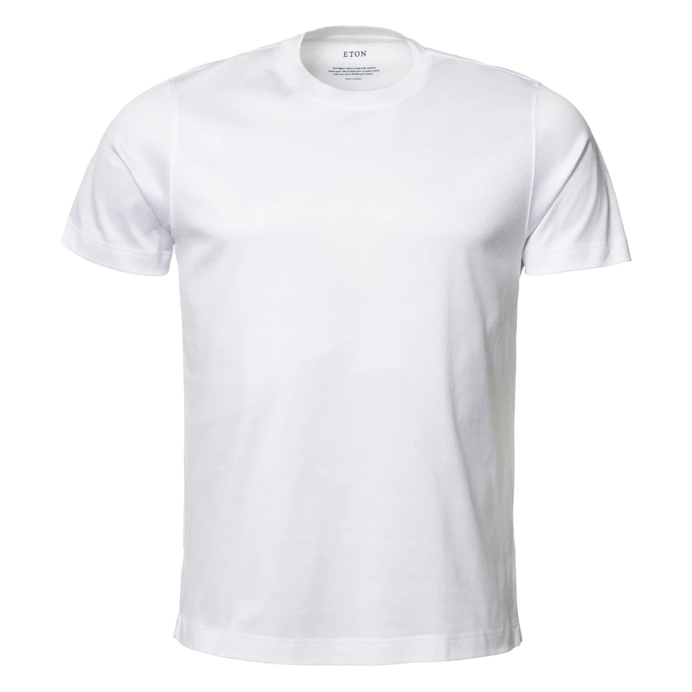 Eton Luxe Katoenen Crewneck T-shirt White Heren