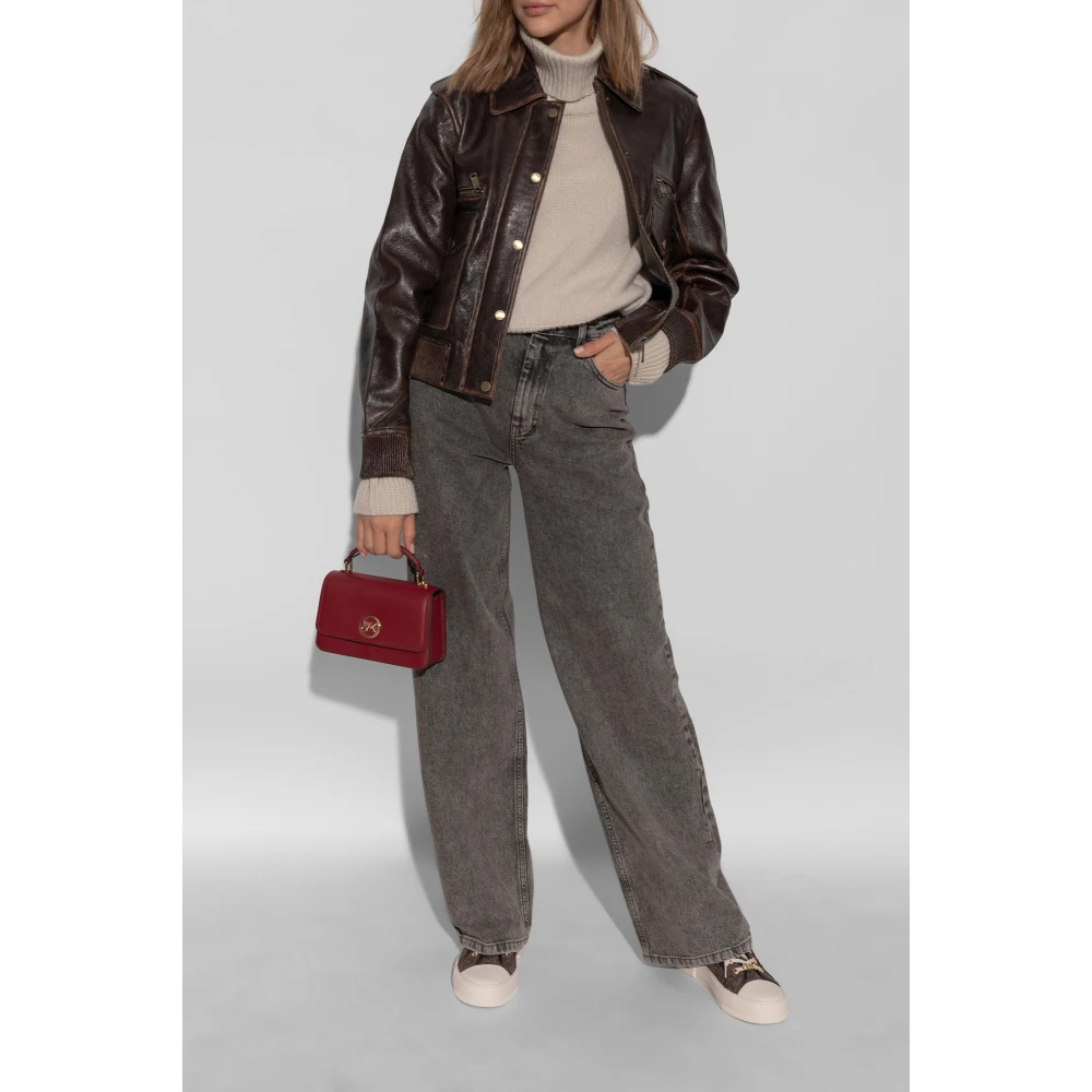 Michael Kors Leren jas met vintage-effect Brown Dames