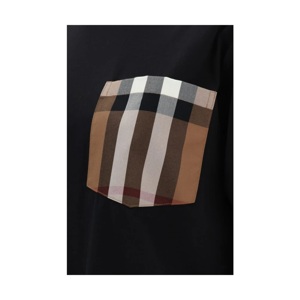 Burberry Geruite Zak Katoenen T-shirt Black Dames