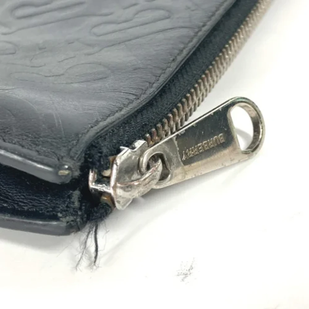 Burberry Vintage Pre-owned Leather clutches Black Dames