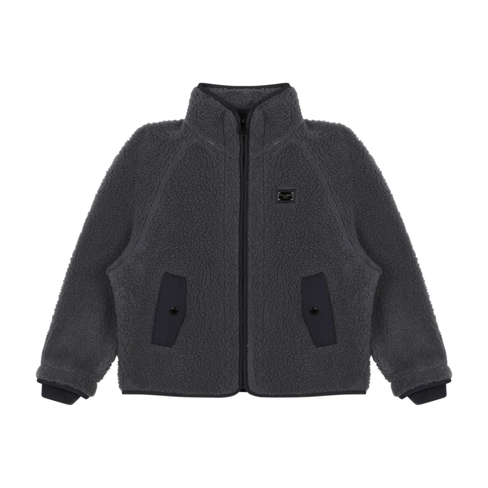 Dolce & Gabbana Men's Anthracite/Grey Faux Fur Jacket