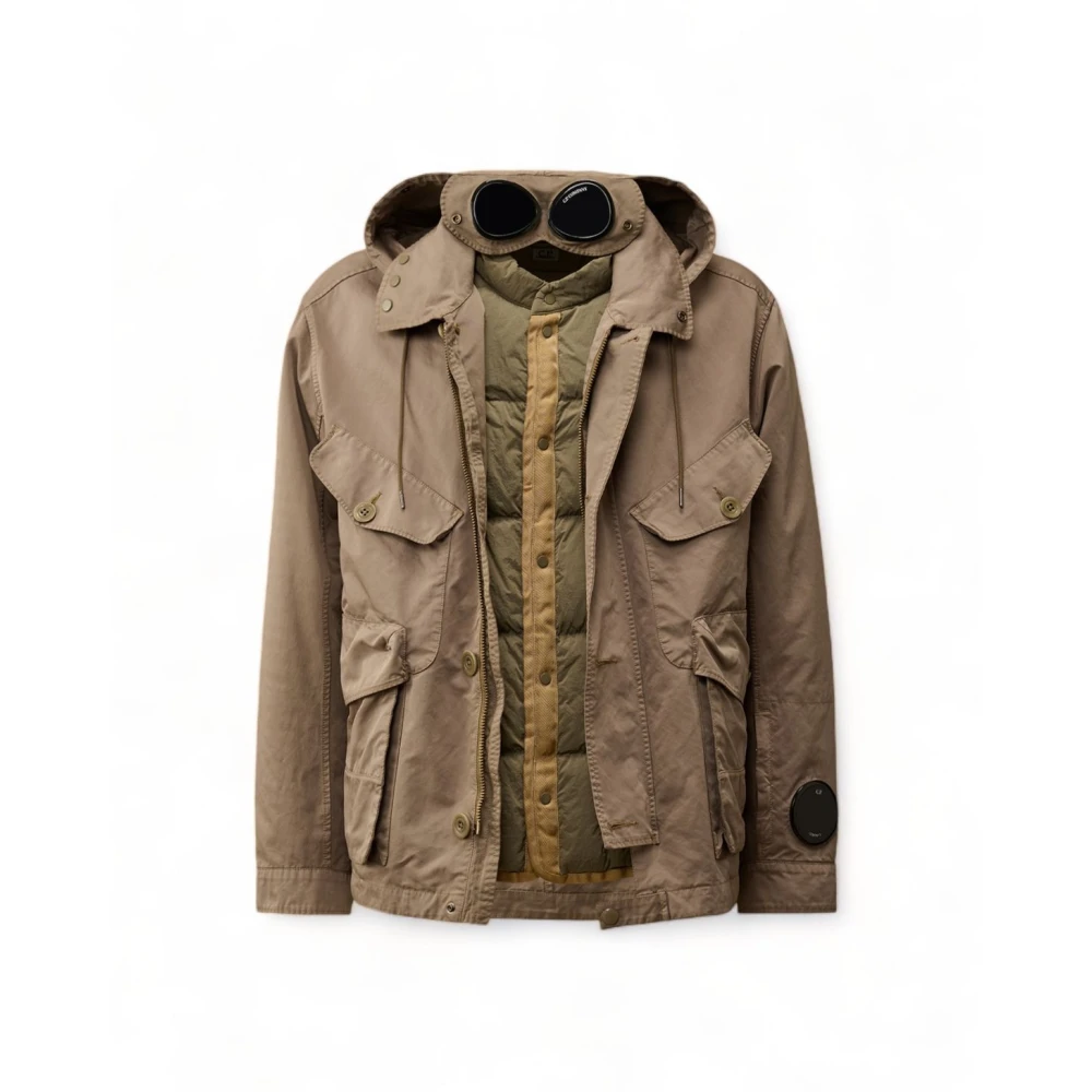 C.P. Company Jas met hoge kraag en capuchon Beige Heren