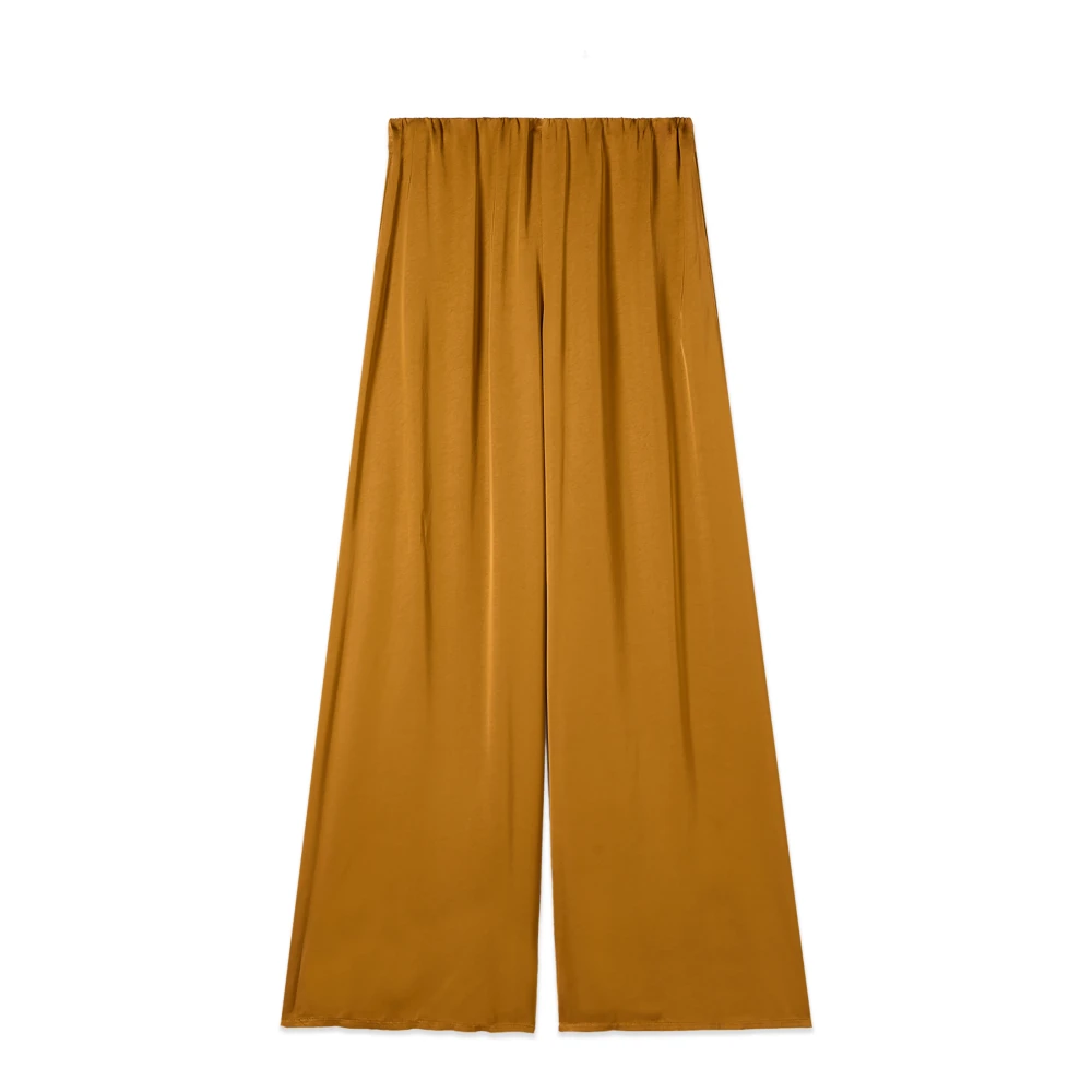 Oltre Femme Jaune - Pantalon Palazzo En Satin De Viscose - Pantalons - Taille: 38 Fr