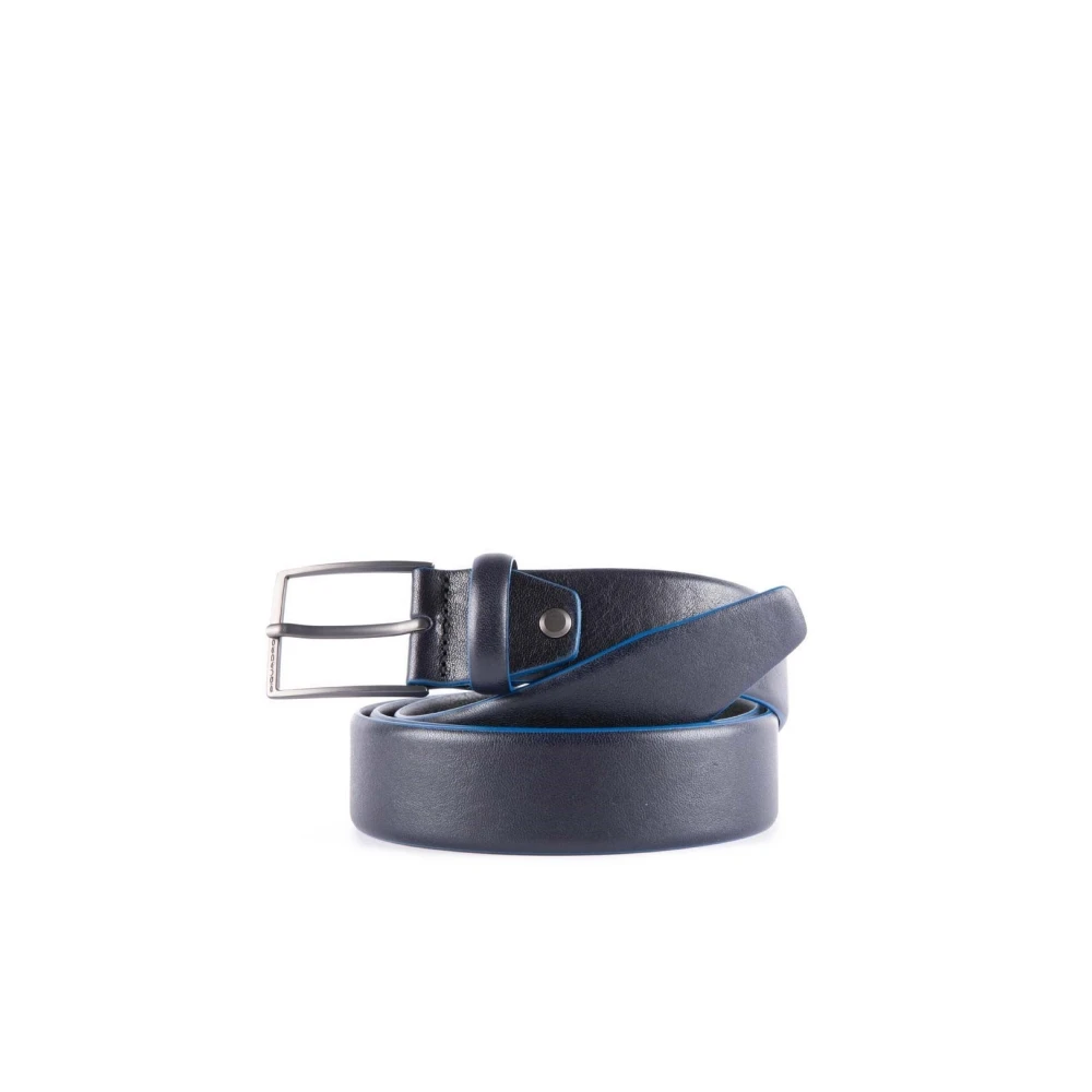 Piquadro Blue Square Special Leren Riem Blue Heren