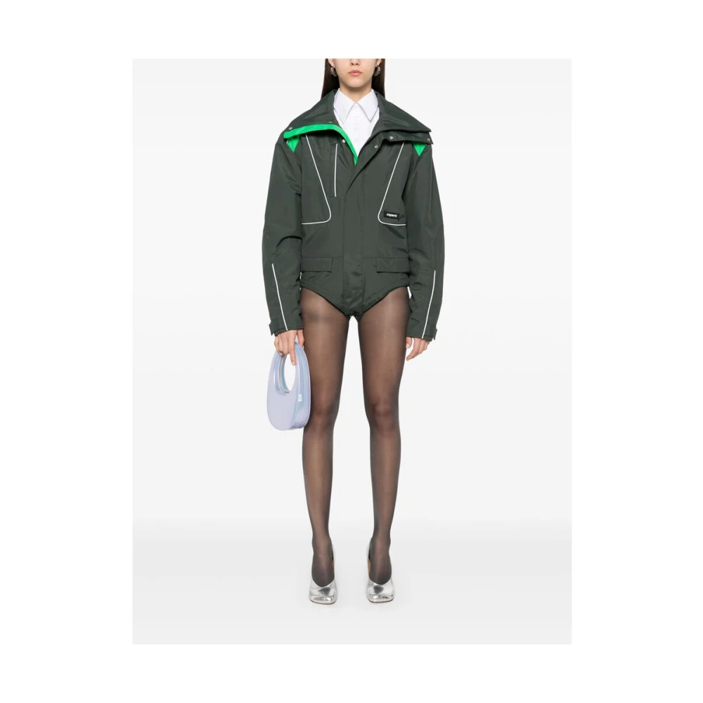 Coperni Groene Color-Block Bodysuit met Reflecterende Details Green Dames