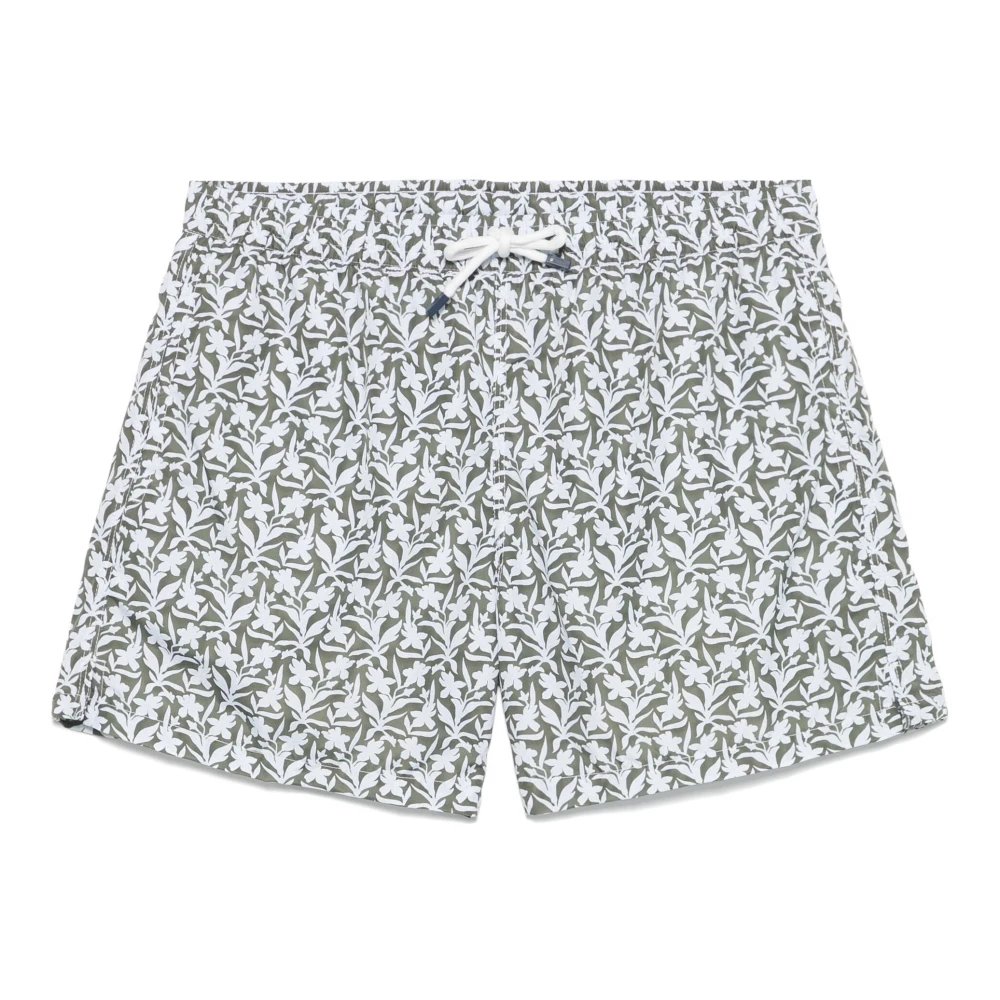 Fedeli Polyester Zwemshorts met Elastische Riem Green Heren