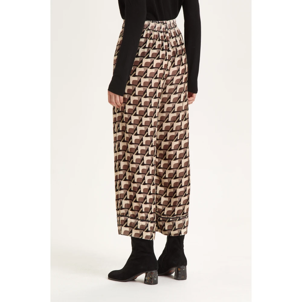 Maliparmi Velvet Print Broek Multicolor Dames