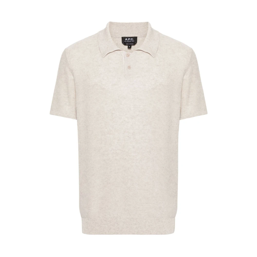 A.p.c. Geperforeerd Poloshirt Beige Heren