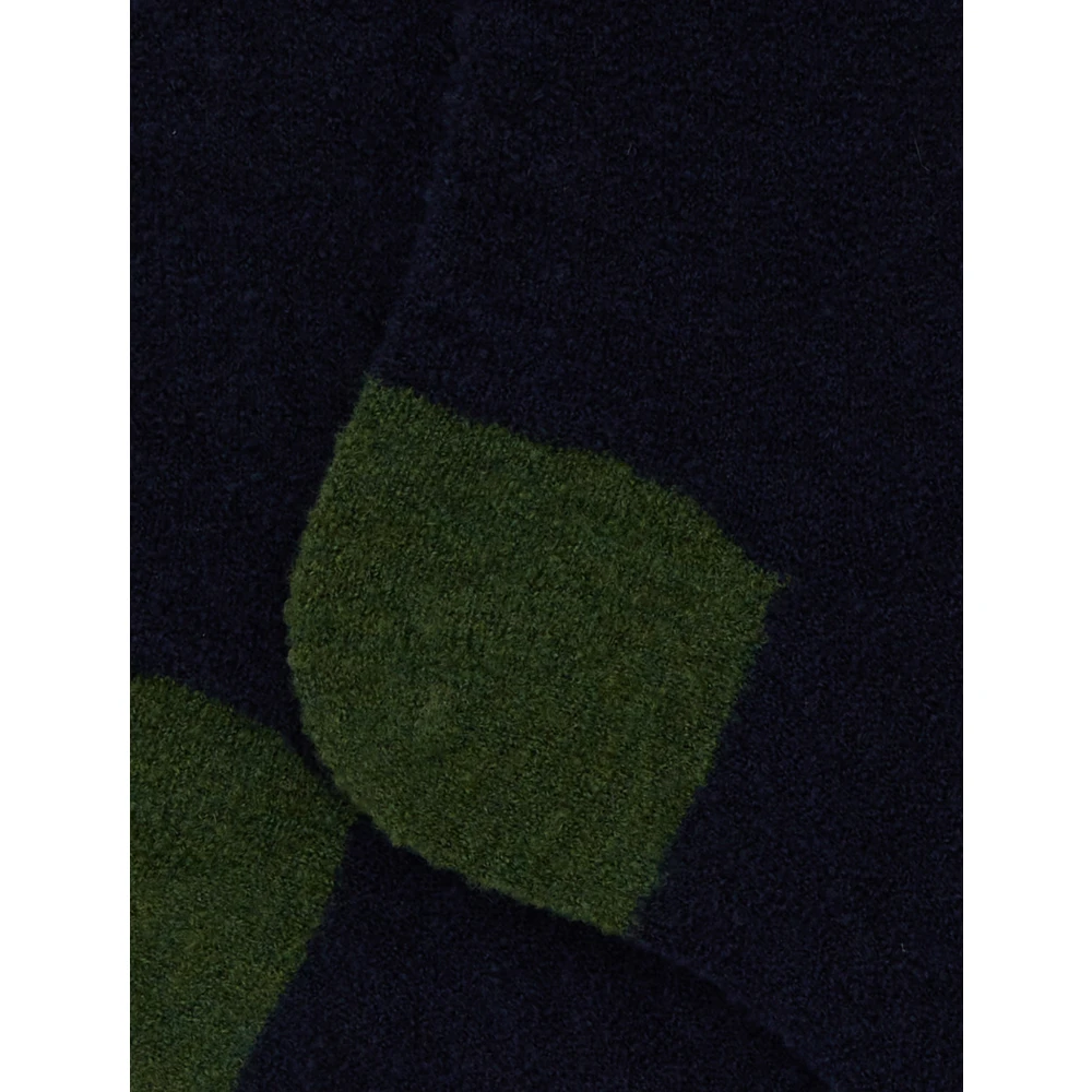Gallo Korte effen blauwe bouclé sokken voor heren met contrasterende details Multicolor Heren