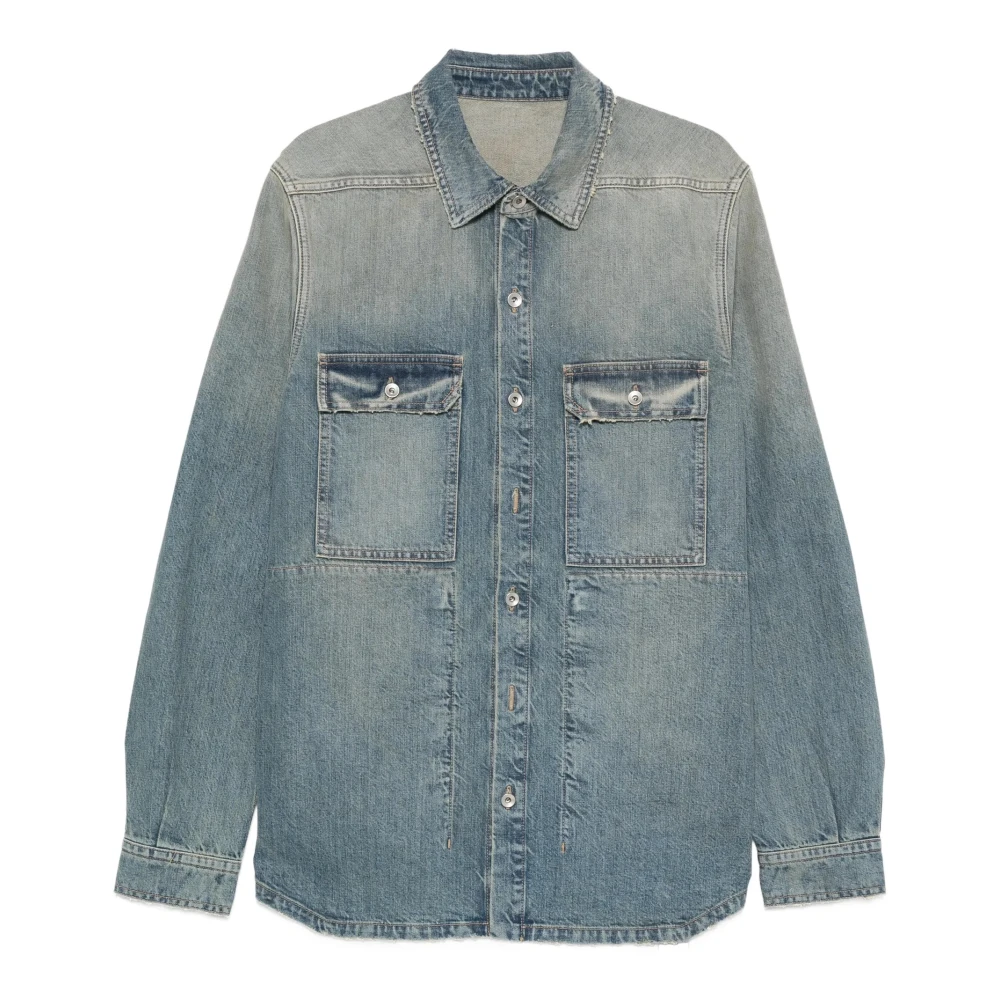 Rick Owens Denim Outershirt Jacket - Male - Denim Jackets - Blue - L - Jackets