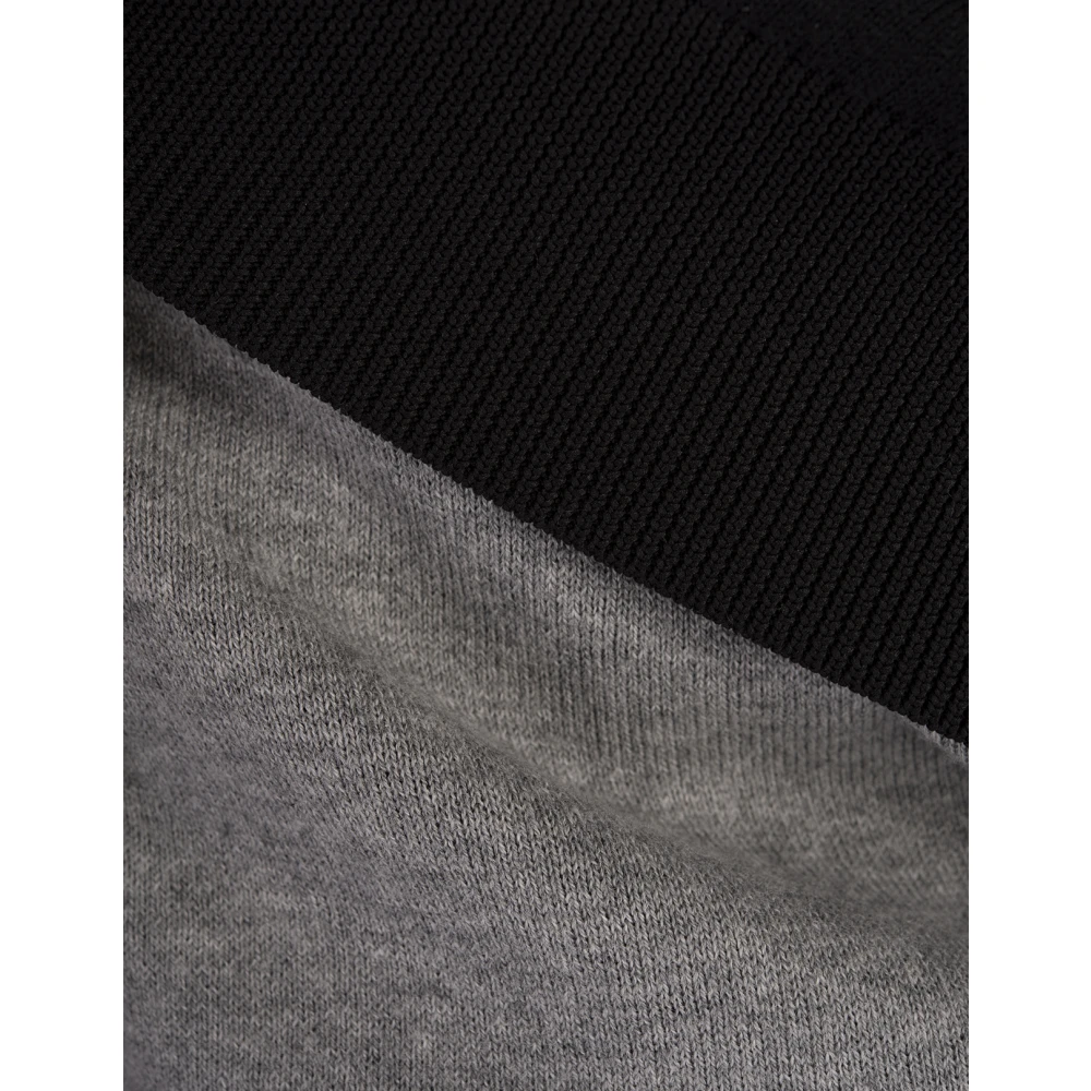 Hugo Boss Zwarte Wollen Blend Ronde Hals Sweater Black Heren