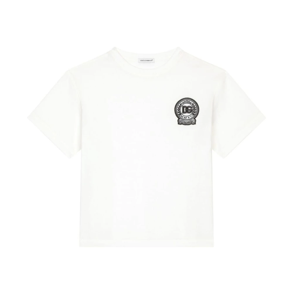 Dolce & Gabbana Vit Bomull Tee Skjorta White, Pojke