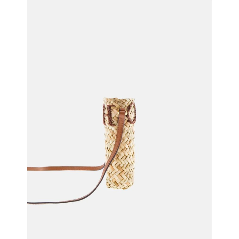 Carolina Herrera Mini Capazo Letters Bruine Tas Beige Dames