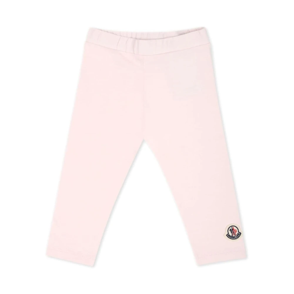 Moncler Boys Pink Leggings With Logo Patch Medium