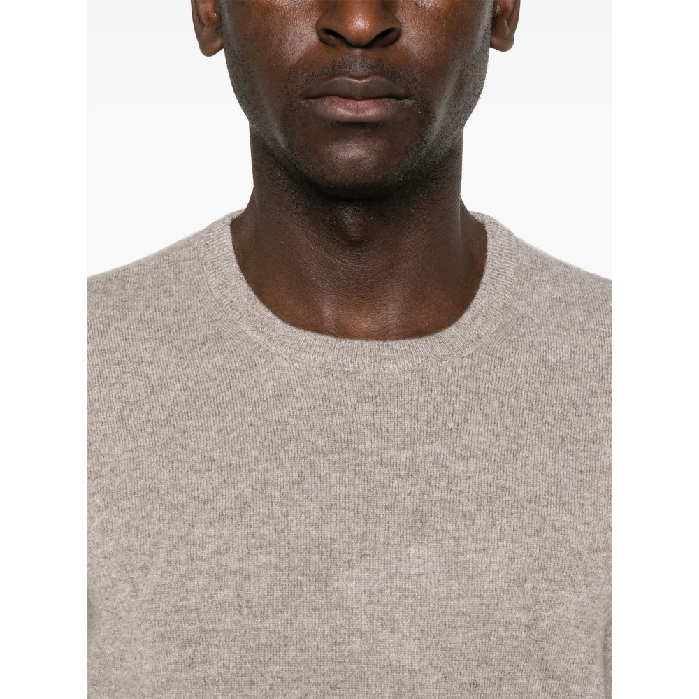Fedeli Luxe Cashmere Crew-Neck Gebreide kleding Beige Heren