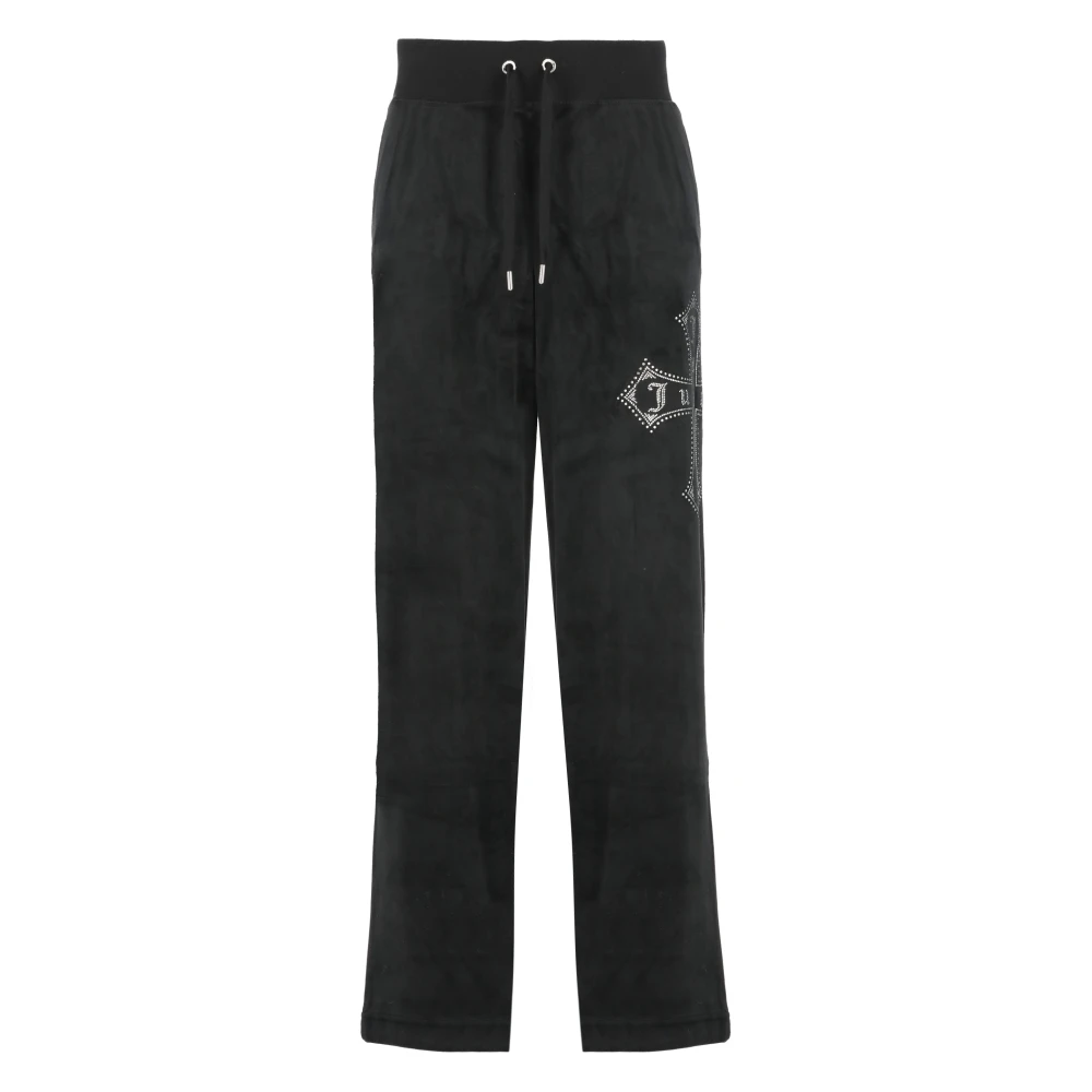 Juicy Couture Zwarte elastische broek met trekkoord Black Dames