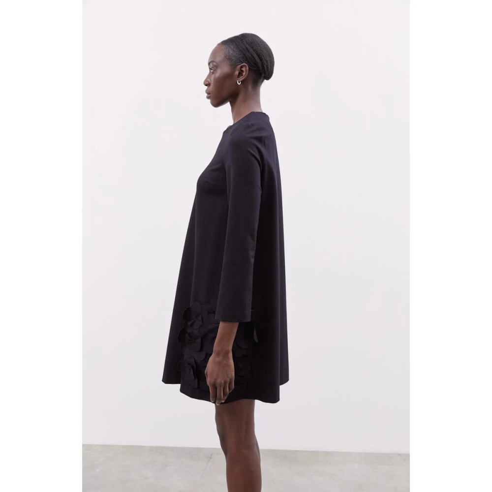 MeiMeiJ Bloemen laser-cut jurk in milano-steek Black Dames