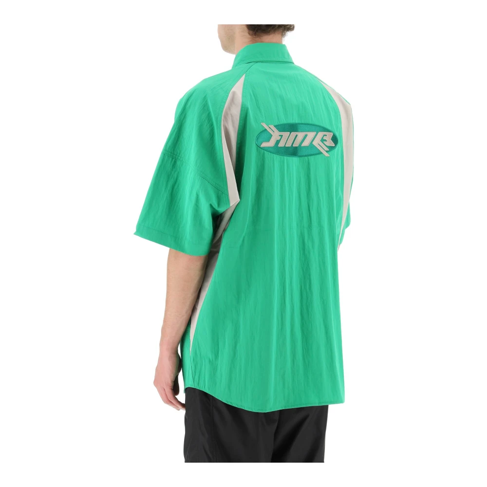 Ambush Tweekleurige Oversized Shirt met Logo Patches Green Heren