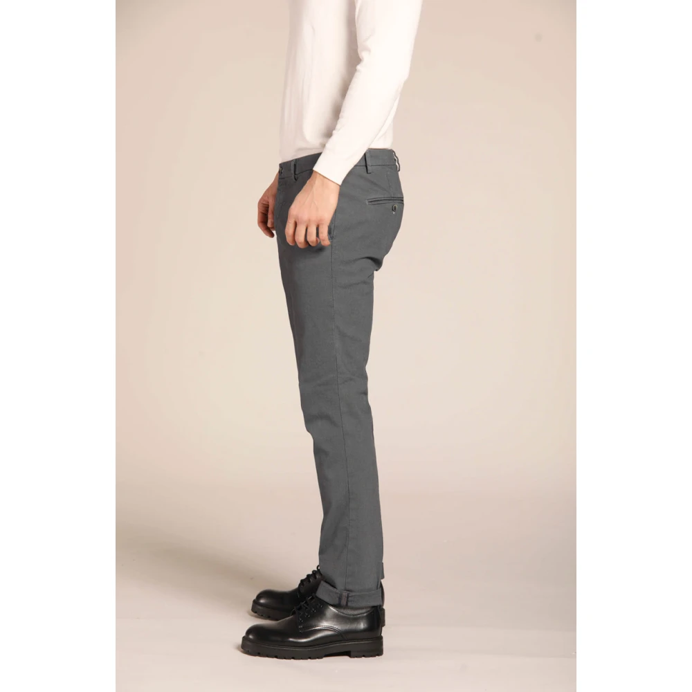 Mason's Milano Style Chino Broek Grijs Vogelogen Patroon Gray Heren