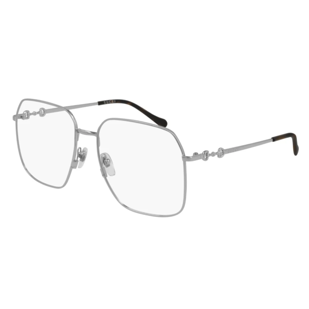 Gucci Unisex Gray Glasses, 57 Mm, Square Optical Frame
