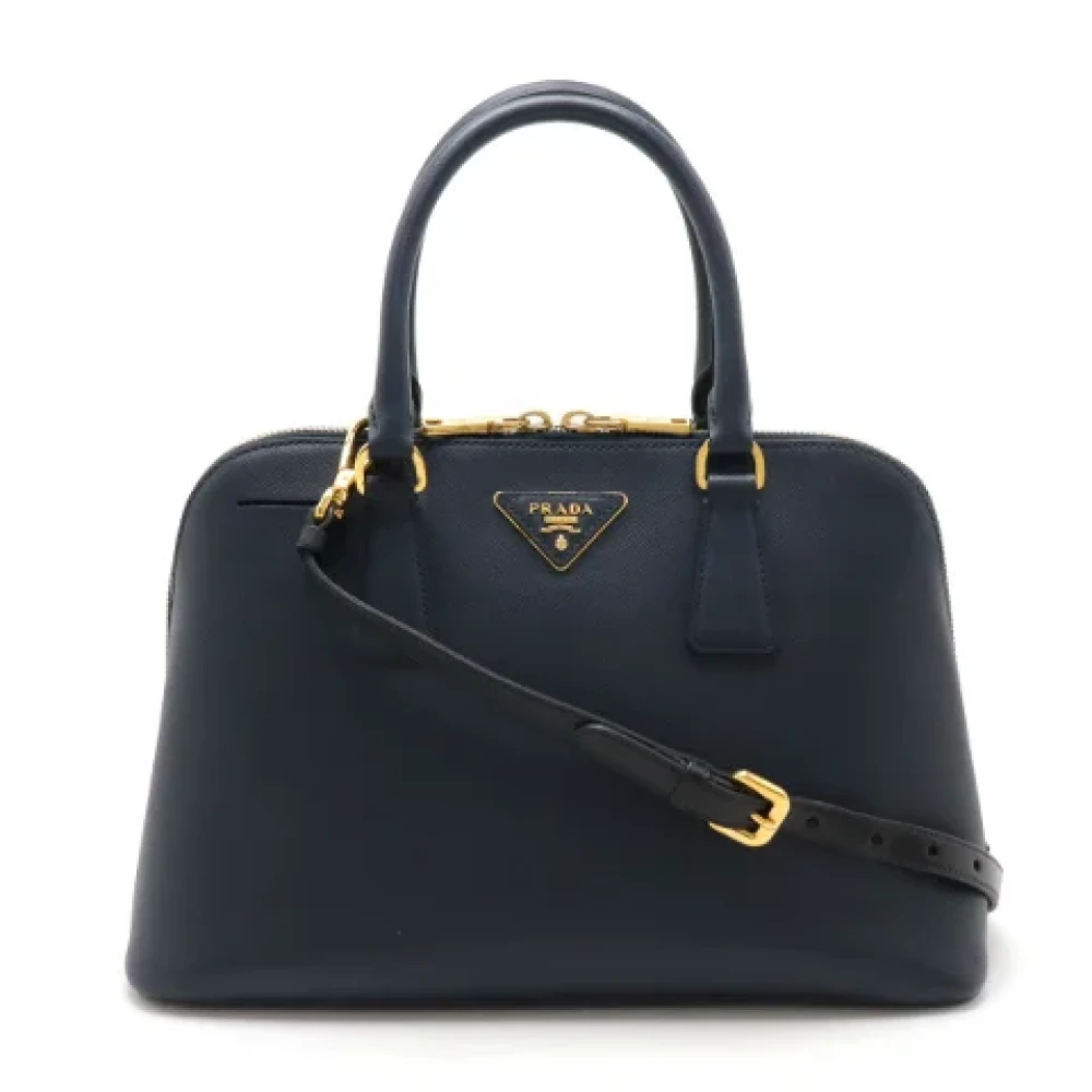 Prada Vintage Pre-owned Leather handbags Blue Dames