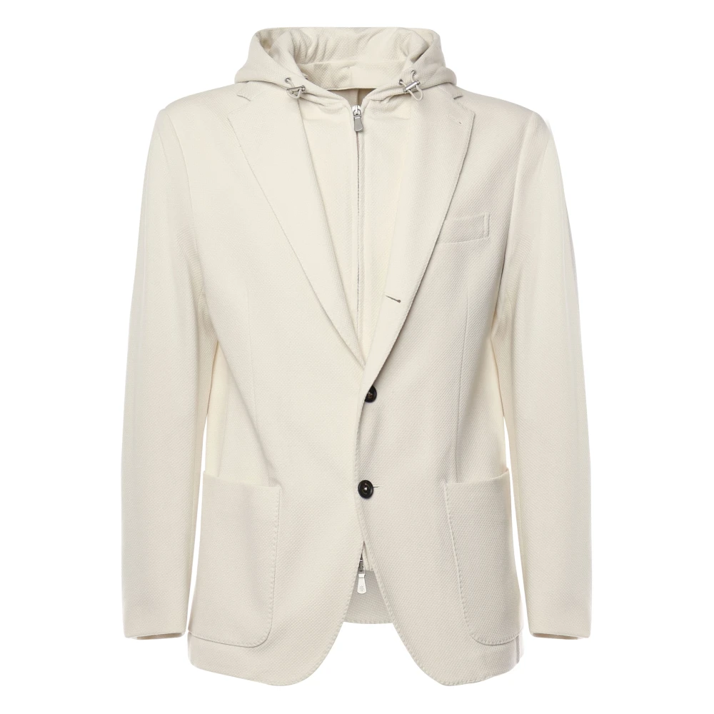 Eleventy Gehoode enkelborst jas Beige Heren