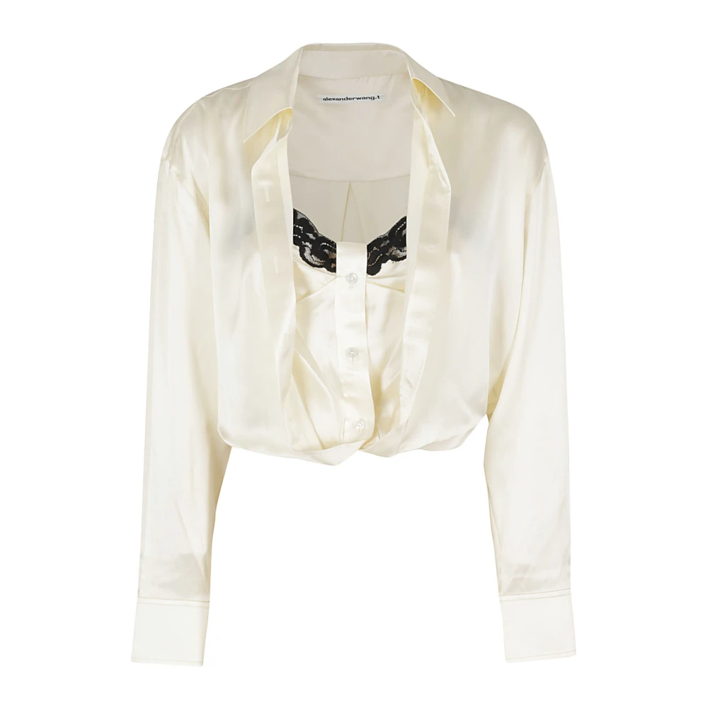 T by Alexander Wang Klassieke Button Down Overhemd White Dames